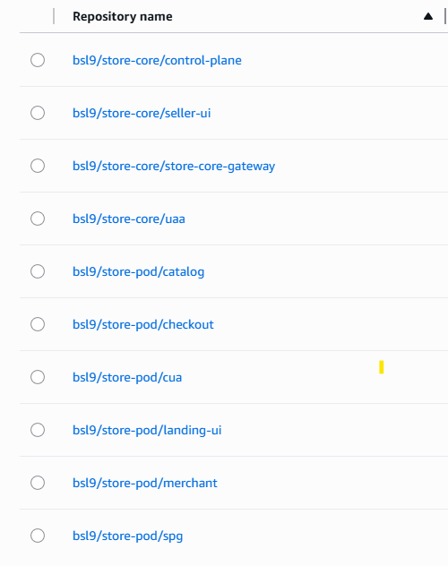 ECR: one repository per service image